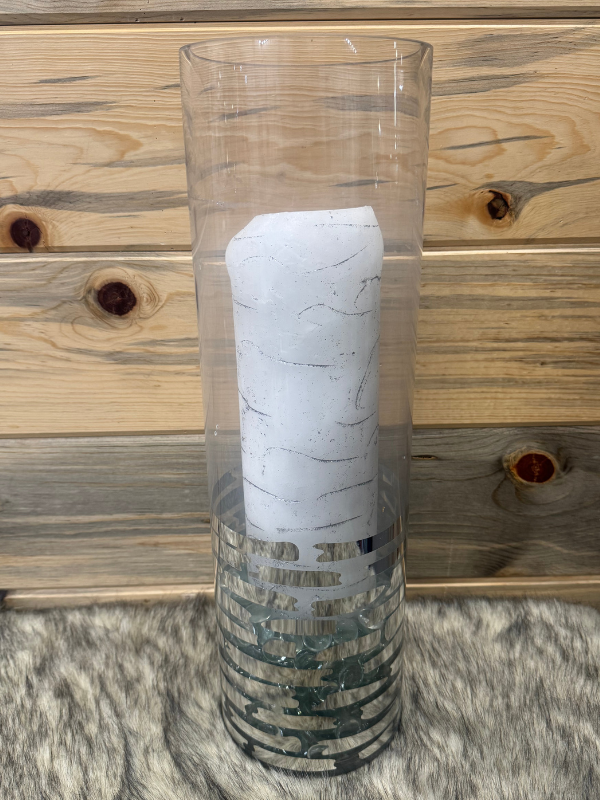 Tan Wavy Candlestick Holder