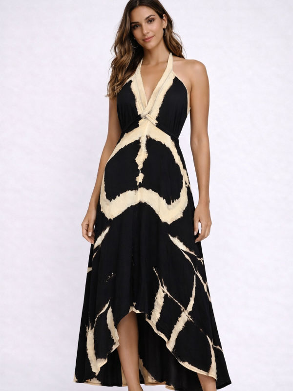 Tie-Dye Halter Open Back Maxi Dress One Size – Denims & Diamonds Boutique