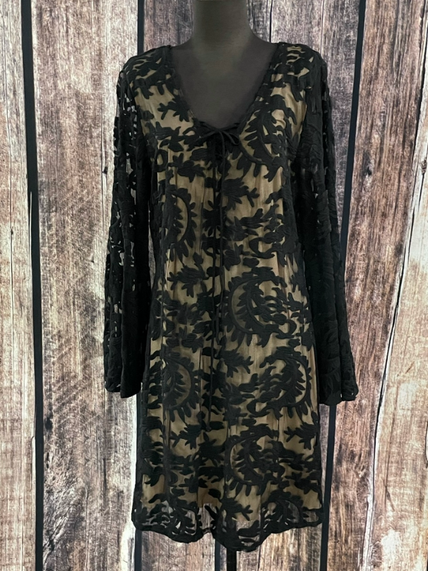 blue dress for baby girl Black Lace and Tan Dress Rockwell Tharp – Denims & Diamonds Boutique