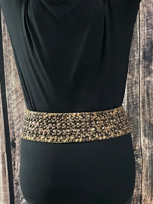 Kurtmen Cheetah Hide On Embellished Belt – Denims & Diamonds  display picture 1
