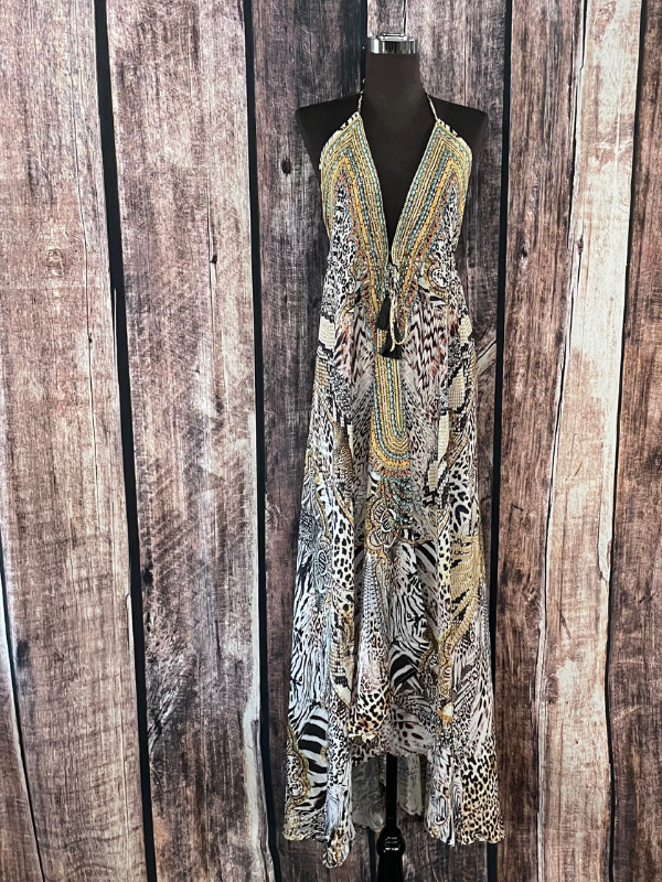 Hippie Backless Halter Maxi Dress by La Moda Hippie Backless Halter Maxi Dress by La Moda