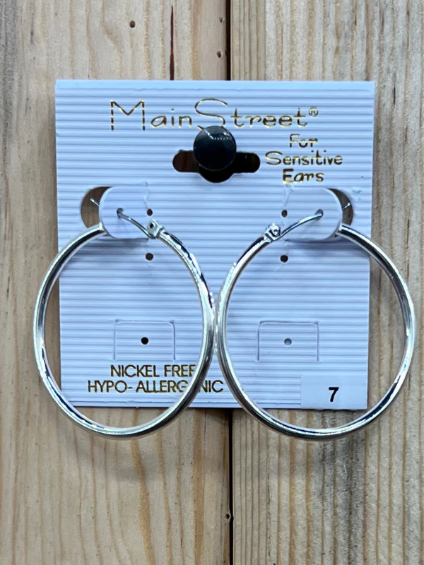 Main Street Earrings #7 Large Silver Hoop – Denims Diamonds Boutique