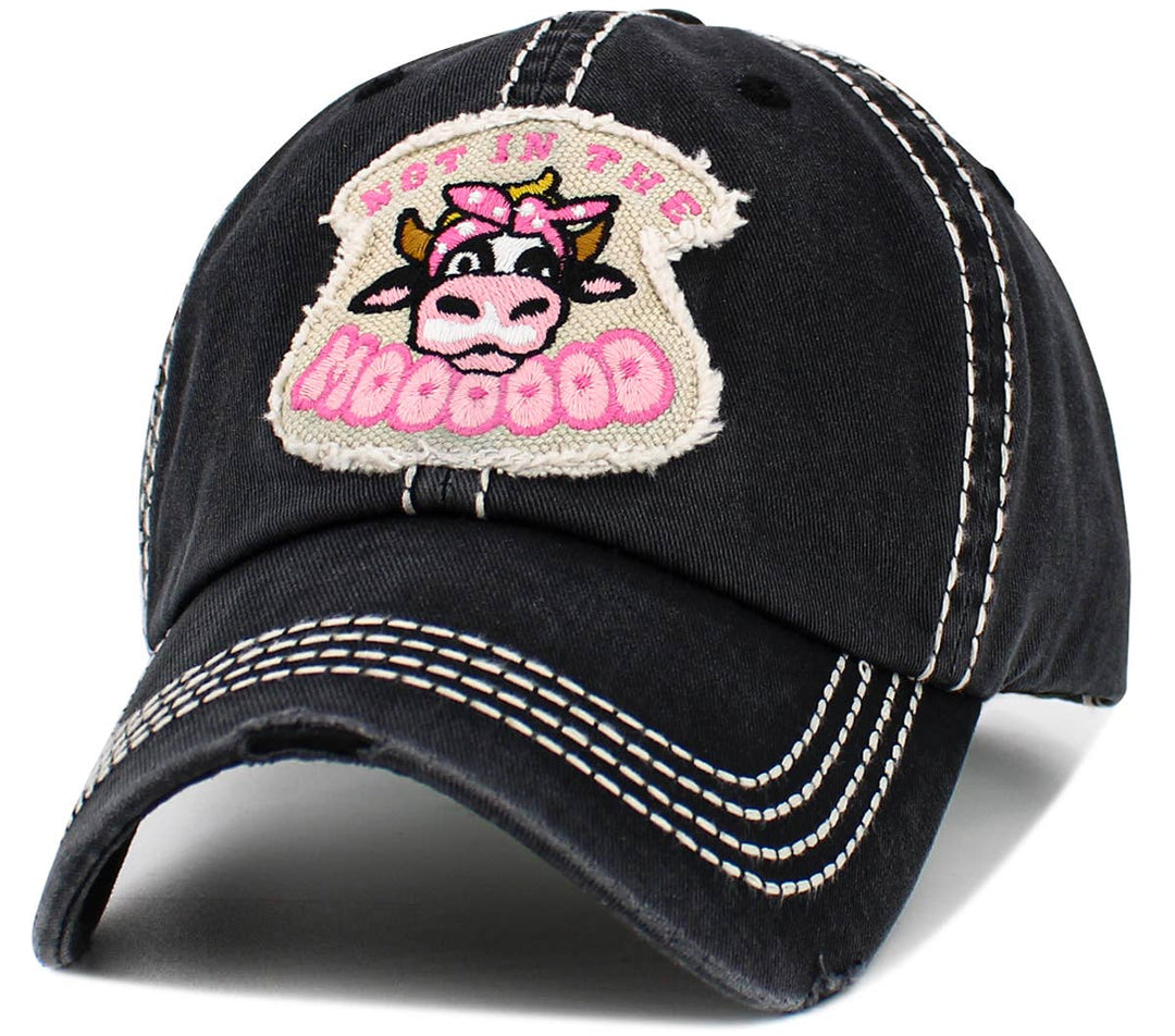 Not in the Mood Vintage Baseball Cap Black