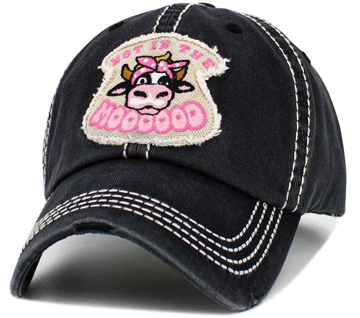 Not in the Mood Vintage Baseball Cap Black