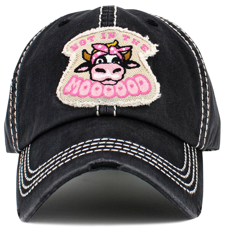 Not in the Mood Vintage Baseball Cap Black