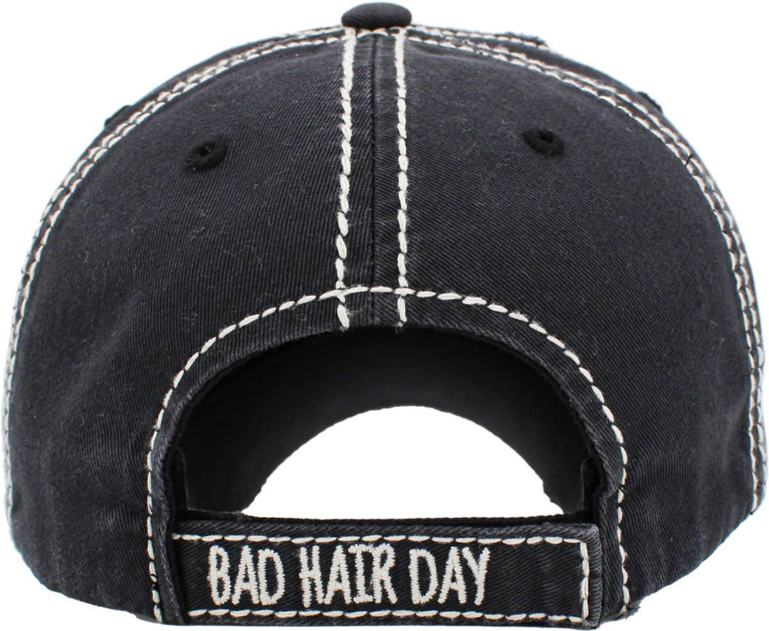 Bad Hair Day Washed Vintage Ball Cap Wine Red