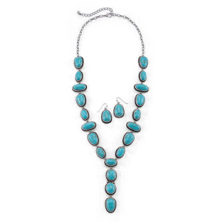 Western Turquoise Y-Drop Necklace