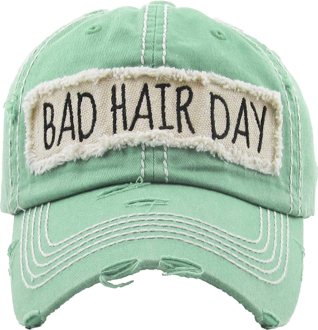 Bad Hair Day Washed Vintage Ball Cap Wine Red