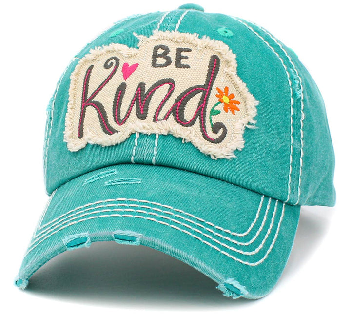 Be Kind Vintage Baseball Cap Light Blue