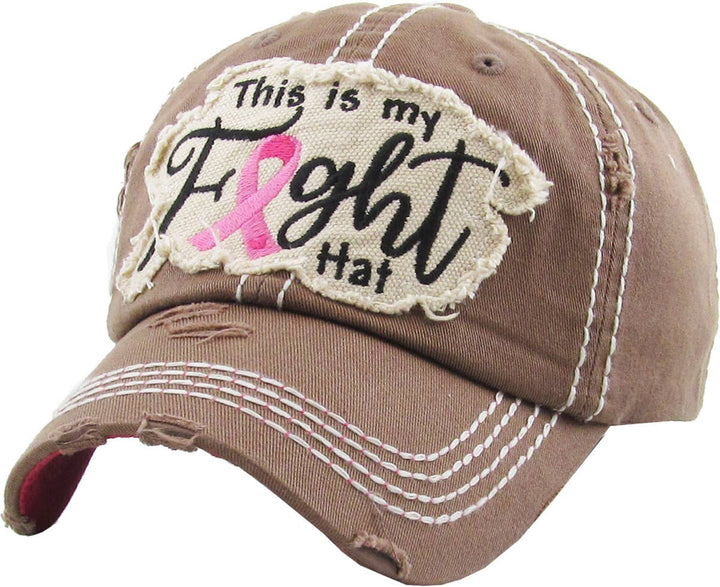 This Is My Fight Hat Pink Ribbon Baseball Cap Pink