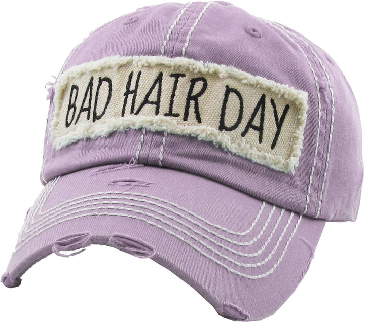 Bad Hair Day Washed Vintage Ball Cap Wine Red