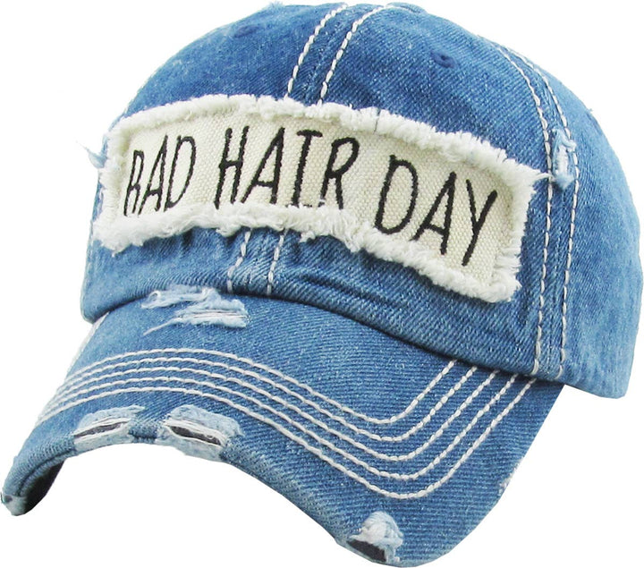 Bad Hair Day Washed Vintage Ball Cap Wine Red
