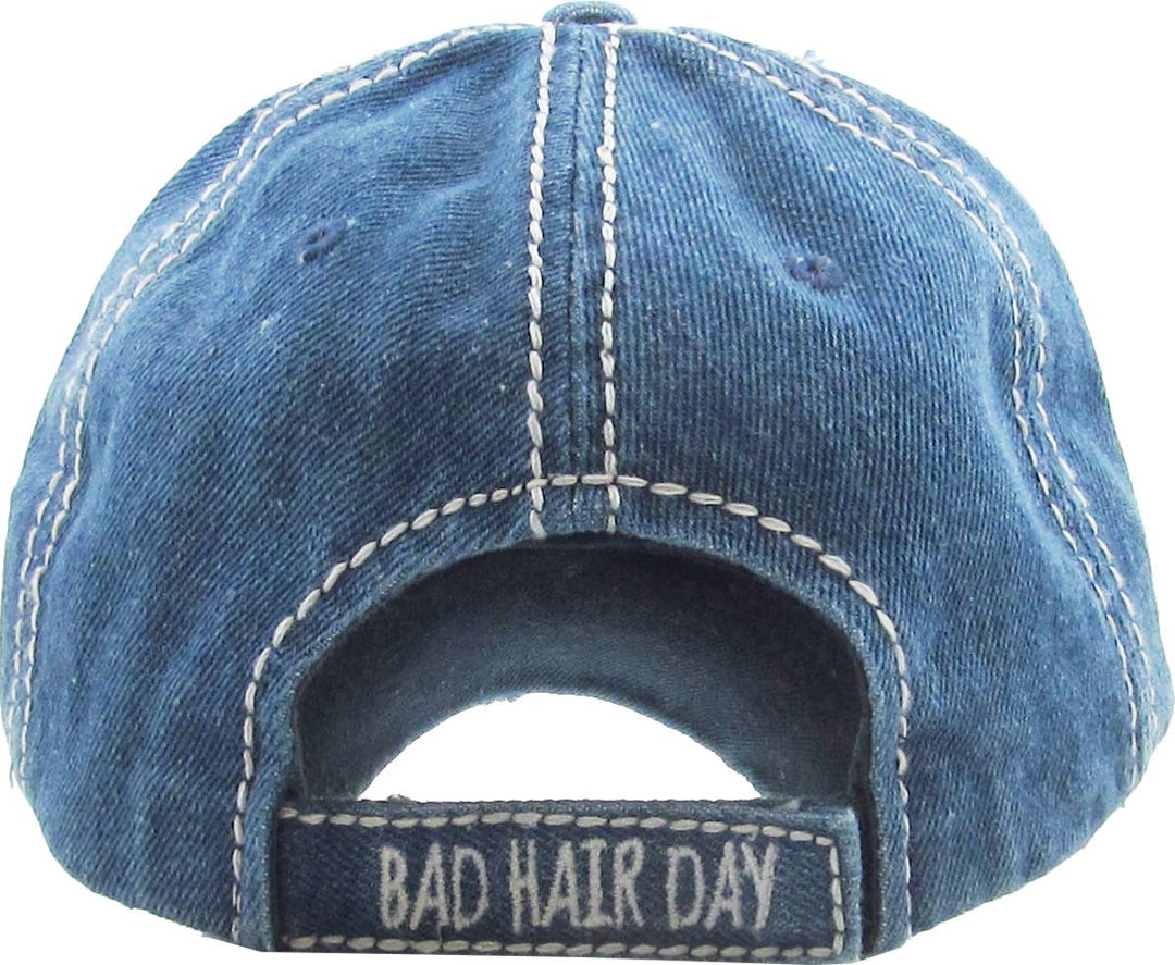 Bad Hair Day Washed Vintage Ball Cap Wine Red