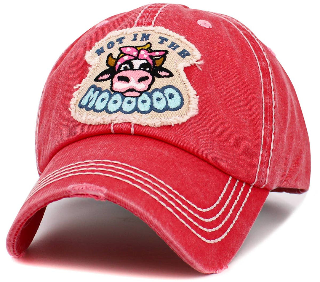 Not in the Mood Vintage Baseball Cap Black