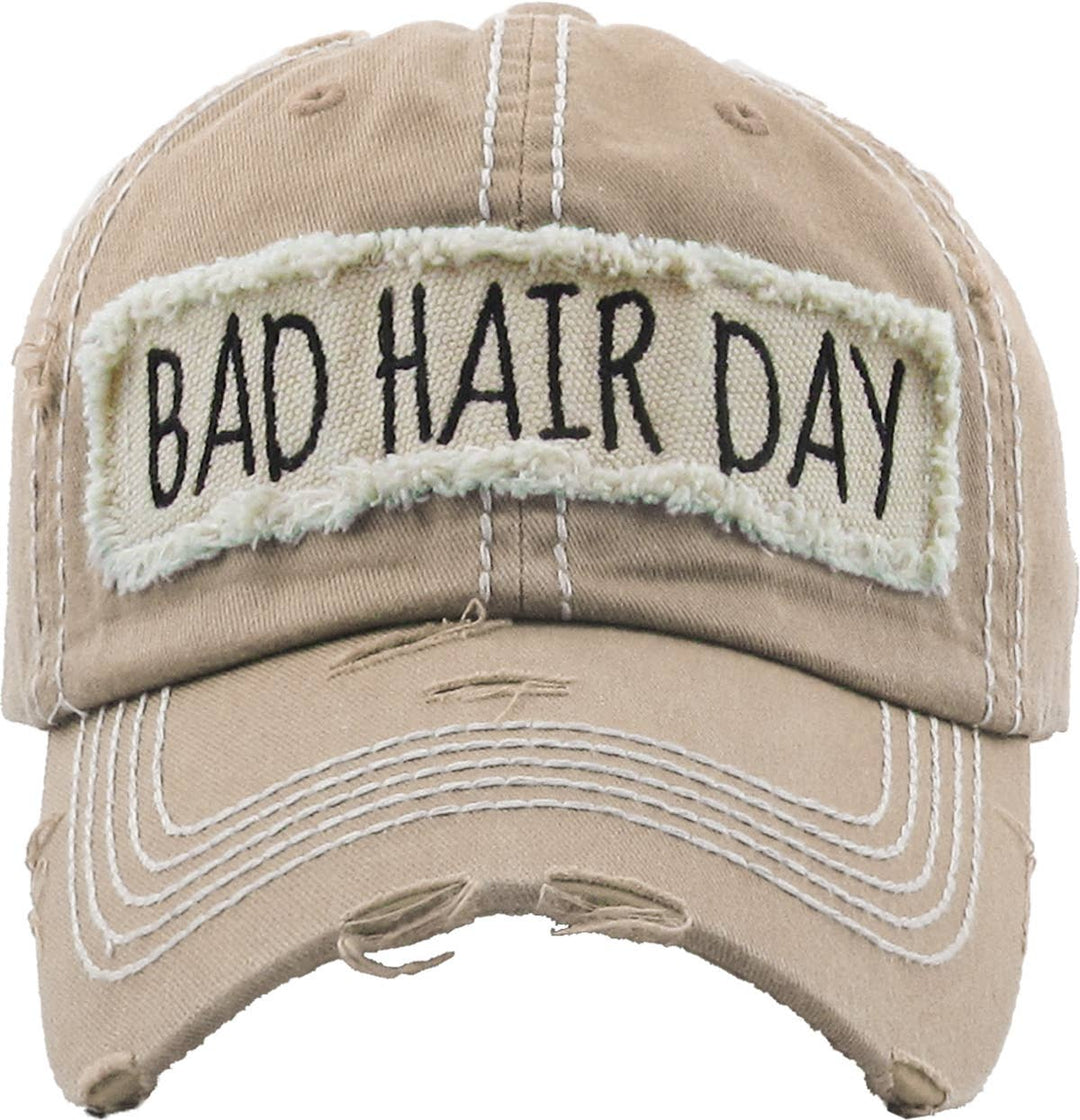 Bad Hair Day Washed Vintage Ball Cap Wine Red