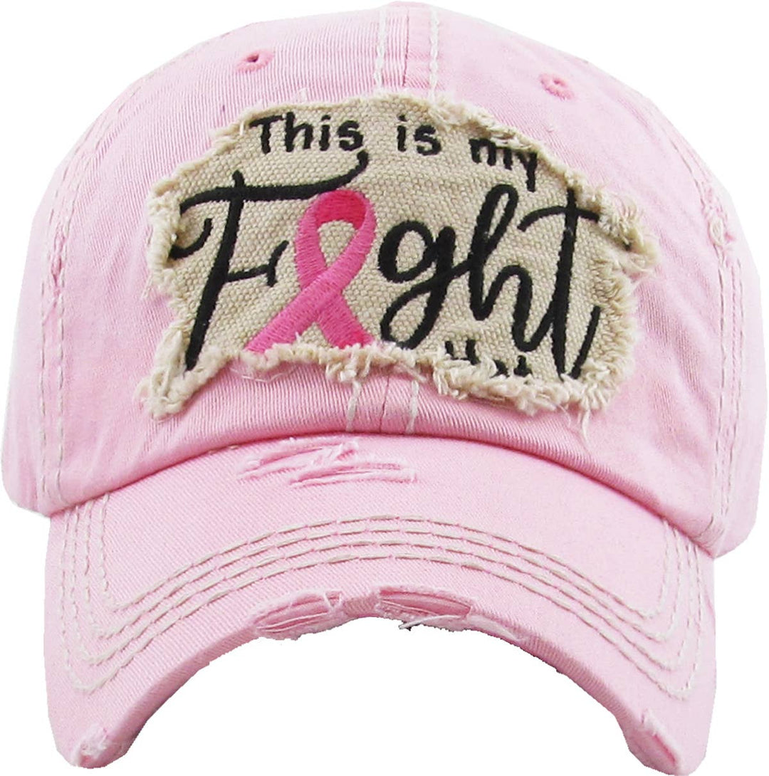 This Is My Fight Hat Pink Ribbon Baseball Cap Pink