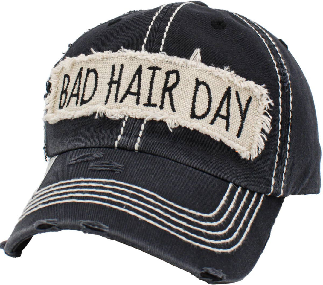 Bad Hair Day Washed Vintage Ball Cap Wine Red