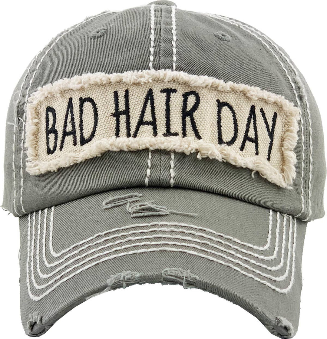 Bad Hair Day Washed Vintage Ball Cap Wine Red