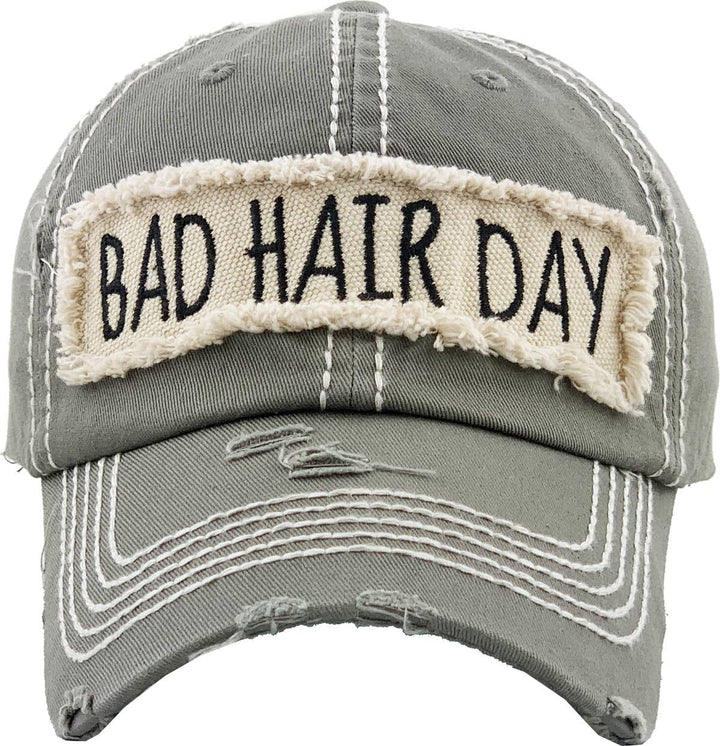 Bad Hair Day Washed Vintage Ball Cap Wine Red