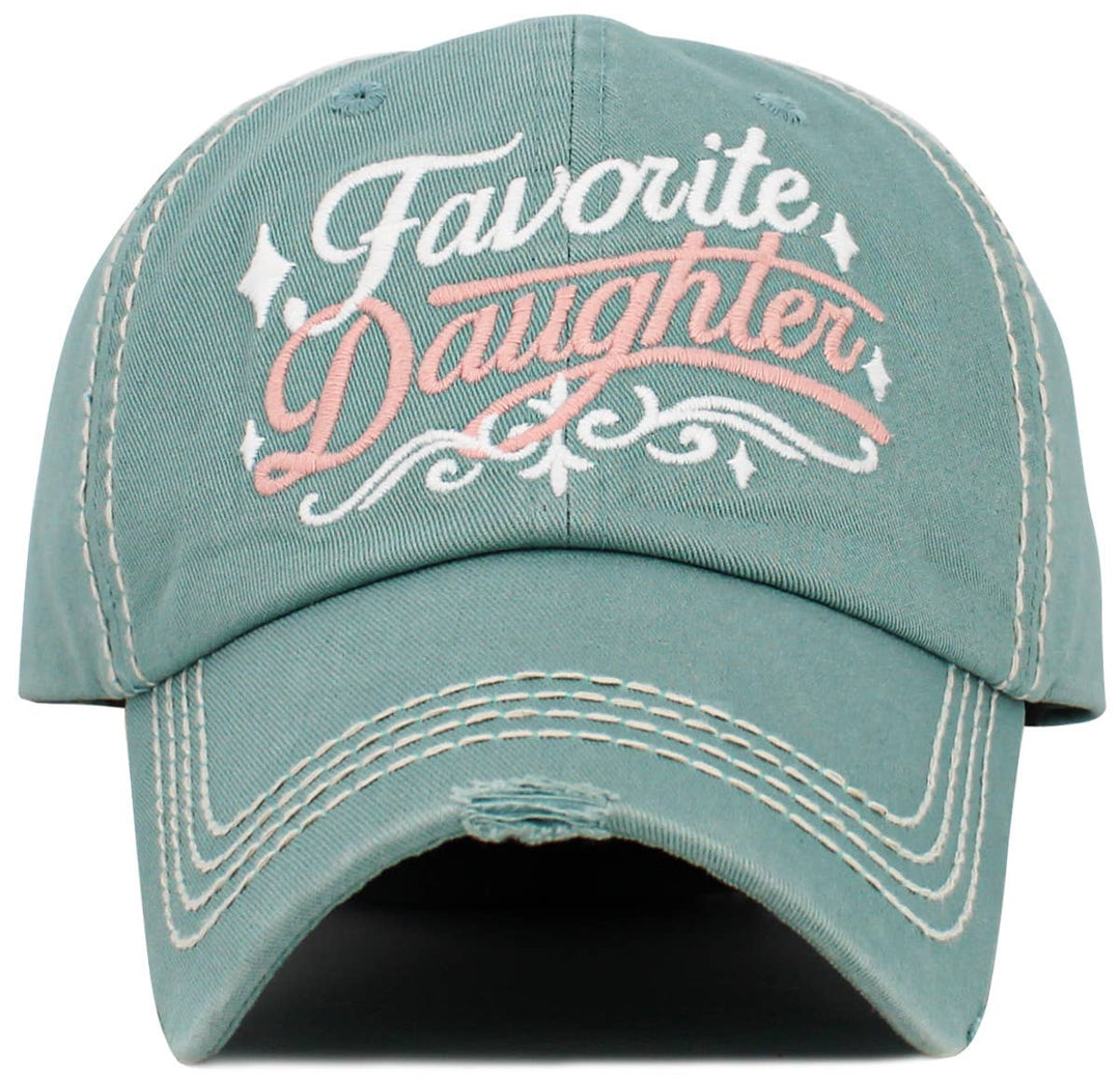 Favorite Daughter Vintage Baseball Cap White & Light Blue