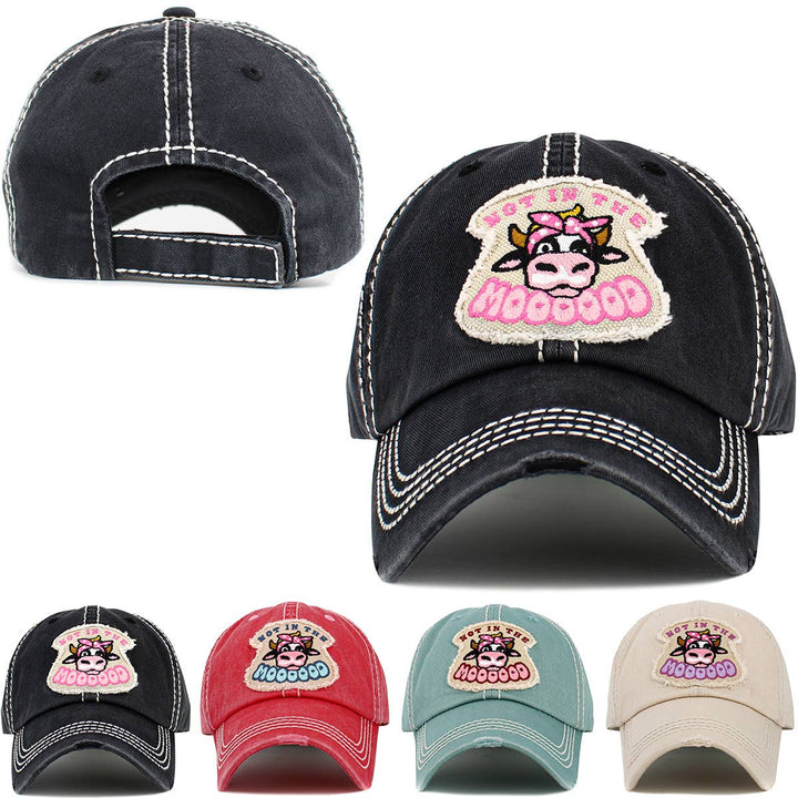 Not in the Mood Vintage Baseball Cap Black