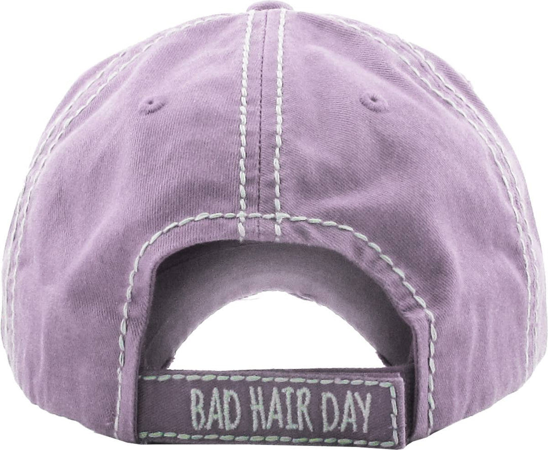 Bad Hair Day Washed Vintage Ball Cap Wine Red