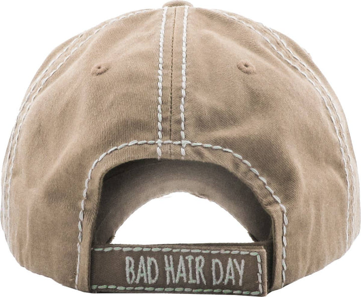 Bad Hair Day Washed Vintage Ball Cap Wine Red
