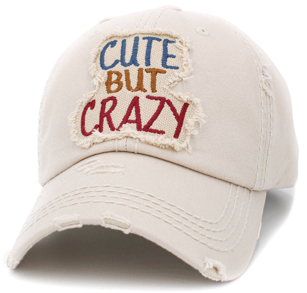 Turquoise Cute But Crazy Vintage Baseball Cap