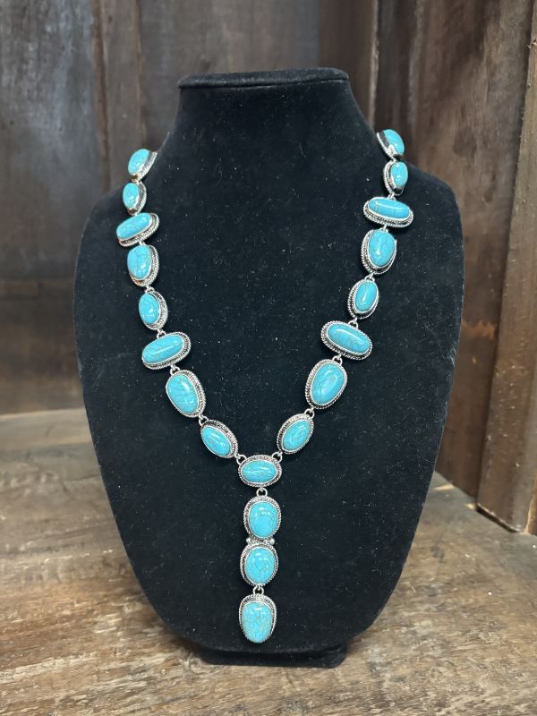 Western Turquoise Y-Drop Necklace