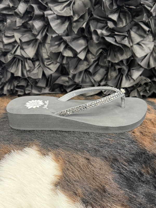 Jello Rhinestone Smoke Sandal - Yellowbox