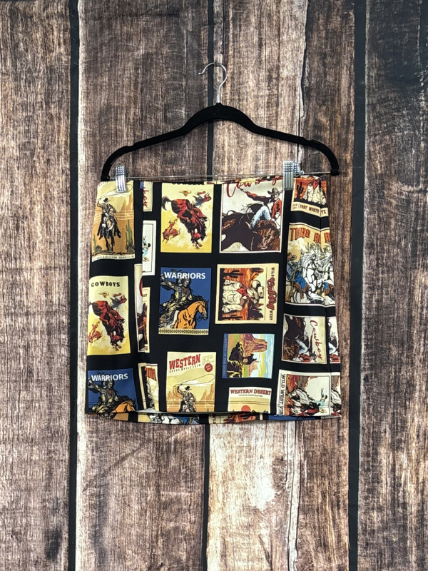 Jill Western Cowboy Stamps Graphic Zipper Skorts
