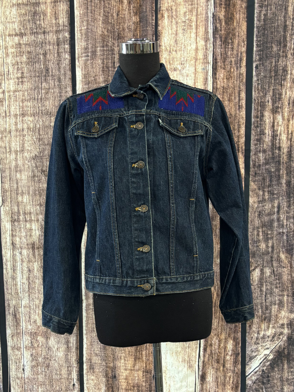 Denim Navajo Jacket by Diane Grambo Leather Works