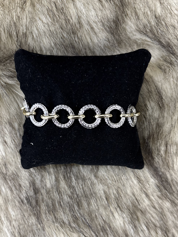 Silver & Gold Circles Stretch Bracelet
