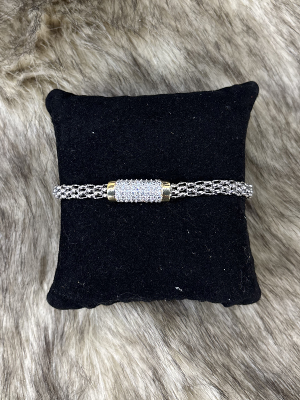 Silver Chain Gold Side With Sparkle Bracelet