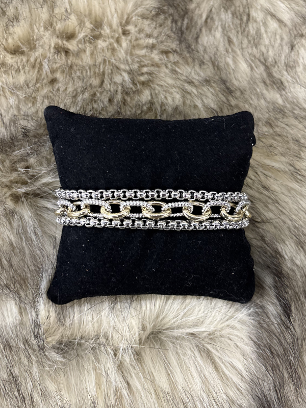 Three Strand Large Chain Bracelet