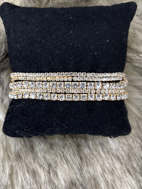 Gold Multi Strand Bracelet with Stones