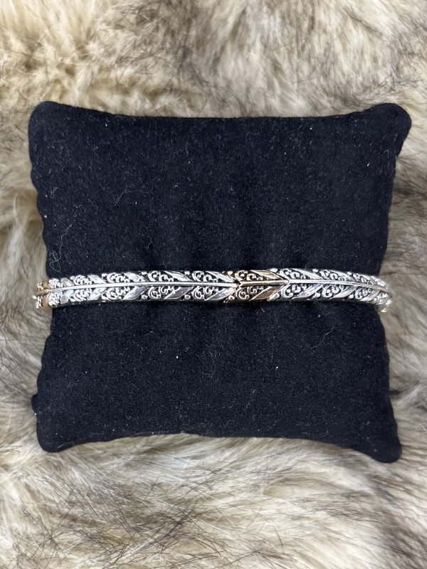 Silver with Gold Pointing Arrow Bracelet