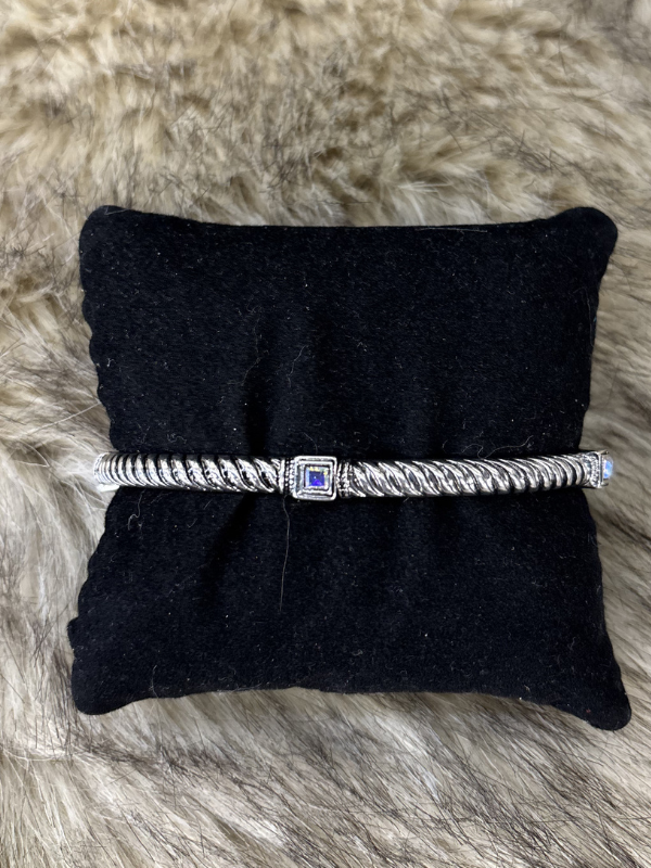 Wrapped Single Square Stone Stretch Bracelet