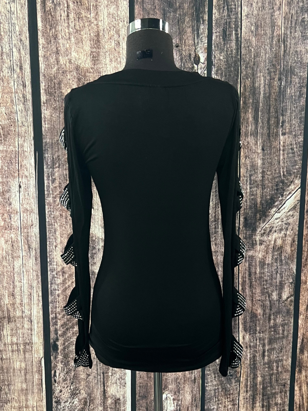 Black Cut Out Sleeve Top by Vocal