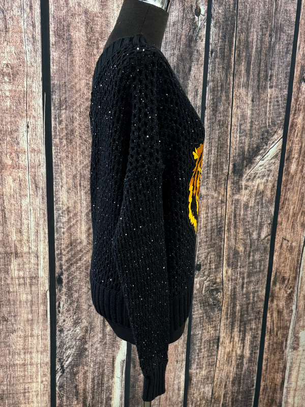 Black Glitter Sweater Top by CornFed Cowgirl