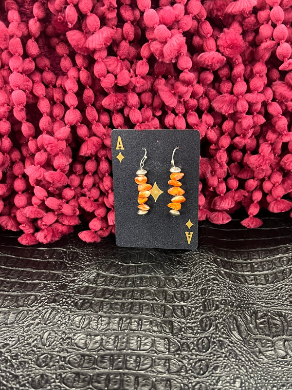 Orange Spiny Oyster Earrings