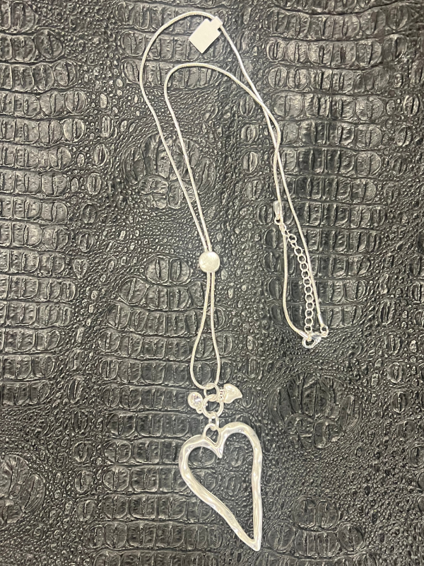 Long Heart Pendant Necklace