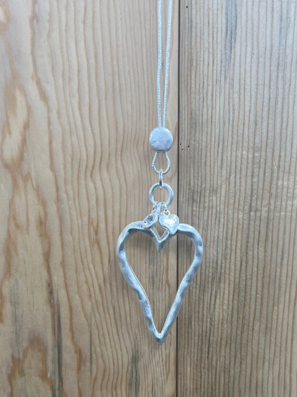 Long Heart Pendant Necklace