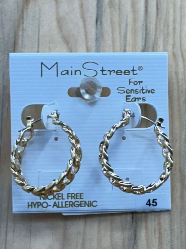 Main Street Earrings #45 Gold Braid