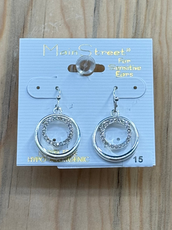 Main Street Earrings #15 Silver Circle