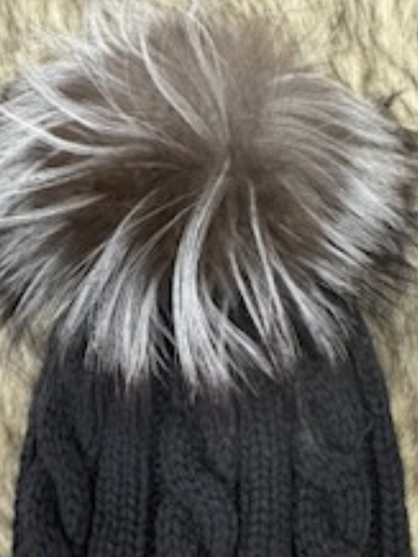 Black With Fur Beanie