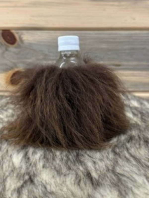 Medium Brown With Buffalo Fur & Brown Bottom Drink Koozie