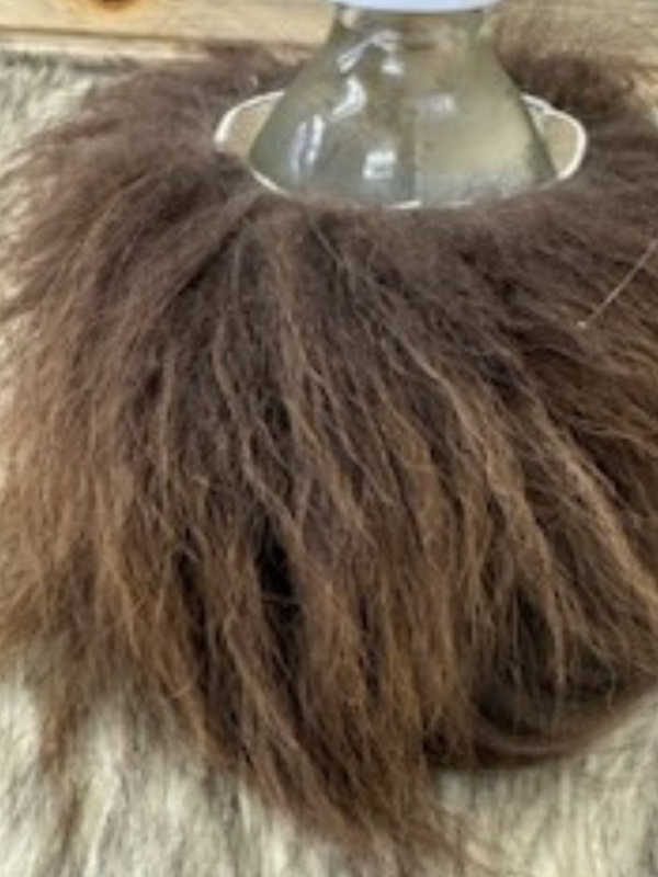 Medium Brown With Buffalo Fur & Brown Bottom Drink Koozie