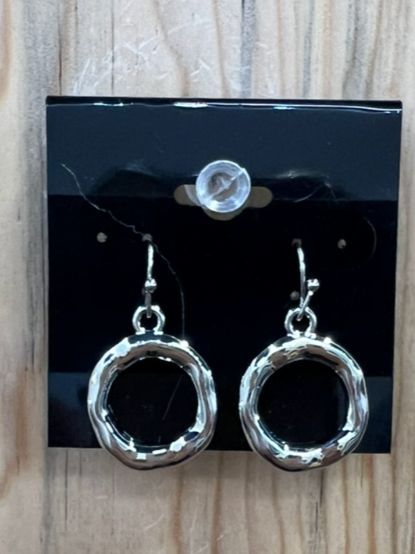 Silver Metallic Charm Earring