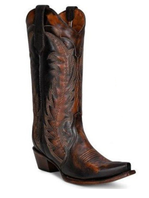 Circle G L5872 Women's Triad Western Boots - Snip Toe Brown / Tan